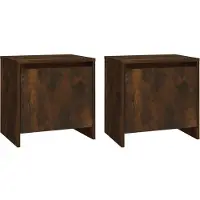 vidaXL Nachtkastjes 2 st 45x34x44,5 cm bewerkt hout gerookt eikenkleur