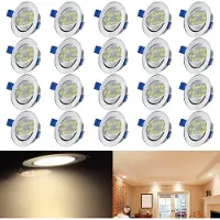 LZQ LED-inbouwspots 230V platte inbouwlampen set van 20 stuks 3W badkamerlamp inbouwspot aluminium mini plafondspot voor woonkamer slaapkamer en keuken 20x3W warm wit