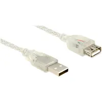 DeLOCK - Rallonge de câble USB - USB (F) pour USB (M) - USB 2.0 - 1 m - transparent