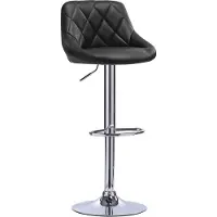 Happyment Designer Barkruk Gita - Met rugleuning - Stevig - Ergonomische barstoel - Zithoogte 60 - 82cm - Zwart - Set van 1 - Keuken en bar - In hoogte verstelbaar