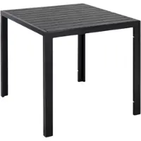 Happyment Tuintafel Valora - Aluminium - Voor binnen en buiten - Vierkante vijzettafel tuin - Zwart - Bistrotafel - Eettafel - Hitte- en Weerbestendig