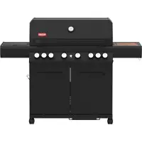 Grill Guru Burner 6 - Gasbarbecue - 4x hoofdbrander - 2x infrarood - 1x zijbrander - 1x achterbrander -Zwart