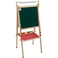 Happiq Schildersezel - Schoolbord - Krijtbord - White board - Voor kinderen - Dubbelzijdigm - Hout