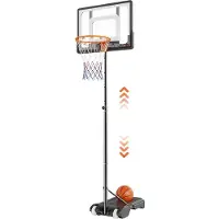 Happyment Basketbalpaal Deluxe - Verstelbare basketbalring - 1.2 tot 3 meter hoog - Voor buiten