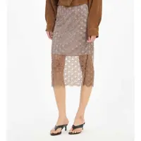ROTATE Dames Schulp Pailletten Midi Rok bruin (40), Casual, Grijs, Gerecycled polyester 1156352751