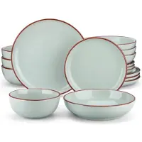 Happyment Giada Tida Serviesset - 32 delig - 8 persoons - Jade - Dinerborden - Bordenset - Diepe borden - Ontbijtborden - Servies - Keukenservies