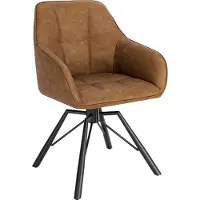 In And OutdoorMatch Kunstlederen eetkamerstoel - stijlvol & ergonomisch - comfortabele zitting - stevig & modern ontwerp - lichtbruin