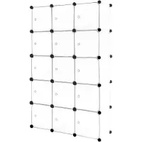 Happiq Witte Schoenenkast - Voor Woonkamer, Slaapkamer en Hal - DIY Plank, Schoenenrek en Opbergorganisator - Scheidingswand met 15 Kubussen