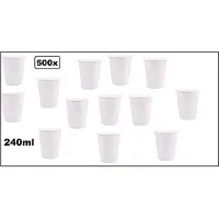 TakeAware 500x Koffiebeker karton wit 240ml - Next generation Roer staafjes koffie beker melk suiker hout festival thema feest verjaardag werk lepel