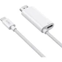 Wiwu Type-C naar HDMI kabel (4K@60Hz) – 100W PD Fast Charge & Projectie Kabel – 1.8 M – Geschikt voor MacBook, iPad, Android & Windows apparaten – Wit
