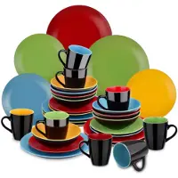 Happyment Aurelia Serviesset - 32 delig - 8 persoons - Rainbow - Dinerborden - Bordenset - Diepe borden - Ontbijtborden - Servies - Keukenservies