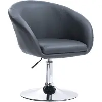 Happyment Barkruk Nero Deluxe - Industrial - Grijs - Barkrukken set van 1 - Barstoel Kruk - Barstoelen met rugleuning - Keukenstoel - In hoogte verstelbaar - Kunstleer