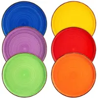 Happyment Sorella Pastaborden - 12 delig - 4 persoons - Mix kleuren - Dinerborden - Bordenset - Diepe borden - Ontbijtborden - Servies - Keukenservies