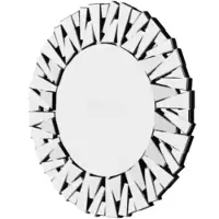 Happiq Wandspiegel Vortex - Voor Badkamer of Woonkamer - Unieke Sunburst Decoratieve Spiegel - 80 cm Zilver Afgeschuind Glas Accent Spiegel