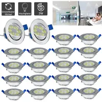 LZQ LED-inbouwspot 230V platte inbouwlamp set van 20 stuks 3W badkamerlamp inbouwspot aluminium mini plafondspot voor woonkamer slaapkamer en keuken 20x3W koud wit