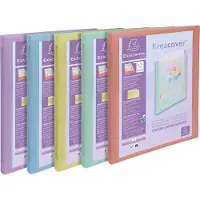 Exacompta Kreacover Pastel 15 mm Ringband PP (Polypropeen) A4 4 Ringen Assortiment 51279E 20 Stuks