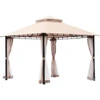 Happyment Opvouwbaar paviljoen - Feesttent - Luxe tent - 330x330x316 cm - Beige