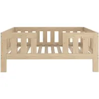 Need Sleep – Montessori Peuterbed 70x140 cm – Massief Houten Kinderbed met Hoge Barrière – Naturel