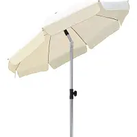 Happyment Luxe Parasol - Kantelbaar - Zonder voet - Rond - Beige - Terras, tuin of strand - 200cm