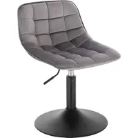 Happyment Barkruk Ohio Industrial Donkergrijs - Barkrukken set van 1 - Barstoel Kruk - Barstoelen met rugleuning - Keukenstoel - In hoogte verstelbaar - Velvet