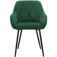 Happyment 2 Stuks Eetkamerstoelen - Gestoffeerde Keukenstoelen met Rugleuning en Armleuningen - Metalen Poten - Voor Woonkamer, Kantoor of Kaptafel