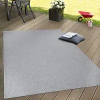 Paco Home Buitentapijt, weerbestendig, voor tuin en terras, platgeweven, effen design, sisallook, robuust, afmetingen 80x150 cm