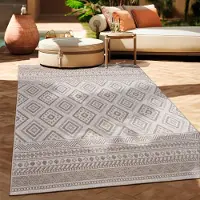 Paco Home In-& Outdoor Vloerkleed Balkon Terras Keukenvloerkleed Modern Boho Ethno Patroon 80 cm Rund