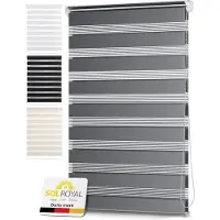 Sol Royal DL2 – Rolgordijn Lichtdoorlatend 90x220 cm Licht Grijs – Duo Rolgordijn zonder Boren – Klembevestiging