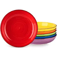 Happyment Marlito Pastaborden - 6 delig - 4 persoons - Mix kleur - Dinerborden - Serviesset - Diepe borden - Ontbijtborden - Servies - Keukenservies