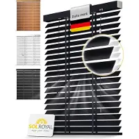 Sol Royal BE5 – Houten Jaloezieen Zwaart 50 mm Lamellen Extra Breed – 70x250 cm – Eenvoudige Montage aan Muur & Plafond – Echt Hout – Rolgordijn Raam & Deur