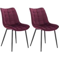 Happyment Luxe Eetkamerstoelen - Velvet Bordeaux - Woonkamerstoelen - Keukenstoelen - Kuipstoel - Set van 2, 4 of 6