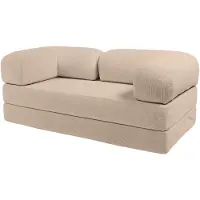 Bananair - 2-zits Bank - Modulaire slaapbank - Bedbank - Ribfluweel - 90x180 cm - Beige