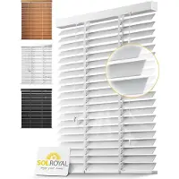 Sol Royal BE5 – Houten Jaloezieen Wit 50 mm Lamellen Extra Breed – 130x250 cm – Eenvoudige Montage aan Muur & Plafond – Echt Hout – Rolgordijn Raam & Deur
