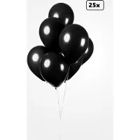Partyxplosion 25x Ballon zwart 30cm - Festival feest party verjaardag landen helium lucht thema
