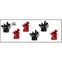 Wefiesta 6x Ballon gewicht zwart en rood - Tafeldecoratie thema feest ballon party festival