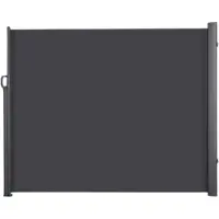 Happyment Zijluifel Zyrell - Windscherm - Tuinschem - Zonnescherm - Intrekbaar - Voor Tuin, Buitenzwembad, Patio & Terras - Zwart - 3.5x1.8m