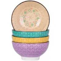 Happiq Castella Serviesset - 4 delig - 4 persoons - Mozaïek - Dinerborden - Bordenset - Diepe borden - Ontbijtborden - Servies - Keukenservies