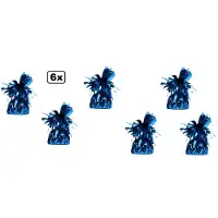Wefiesta 6x Ballon gewicht blauw - Tafeldecoratie thema feest ballon party festival
