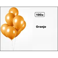 Partyxplosion 100x Ballonnen oranje 27cm - Carnaval thema feest party oud en nieuw festival