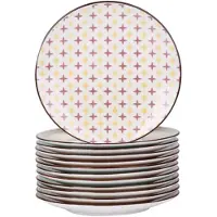 Happyment Majesto Serviesset Marlito - 12 delig - 4 persoons - Mix kleur - Dinerborden - Bordenset - Diepe borden - Ontbijtborden - Servies