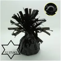 Wefiesta Ballon gewichtje 170 gr Zwart Kleur 12 stuks, Verjaardag, Themafeest