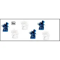 Wefiesta 6x Ballon gewicht blauw en wit - Tafeldecoratie thema feest ballon party festival
