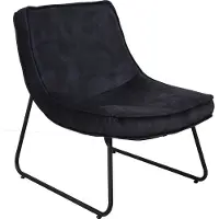 Happyment Modern Relaxstoel - Velvet - Fauteuil zwart - Woonkamer - Met armleuning