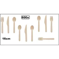 TakeAware 600x Bestekset hout lepel/vork/mes next generation soep dessert ijs restaurant take away diner next generation