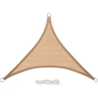 In And OutdoorMatch Schaduwdoek driehoek - waterbestendig & UV-beschermend - ademend HDPE - ideaal voor schaduwrijke plekken - bruin - 5x5x7 m