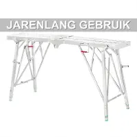 Happiq Draagbare steiger - 140cm - Multifunctioneel - Werktafel - Werkbank - Voor schilder- en gipswerk - In hoogte verstelbare - 330KG