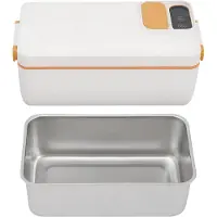 Happiq Elektrische Lunchbox - Voor Onderweg, Kantoor & School - Draagbaar & Oplaadbaar met Touchscreen Bedieningsknop - Inclusief Geïsoleerde Tas - Oranje