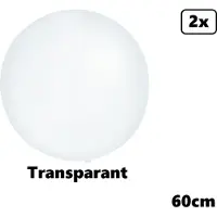 Partyxplosion 2x Mega Ballon 60 cm transparant - Super Ballon carnaval festival feest party verjaardag landen helium lucht thema