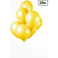 Partyxplosion 25x Ballon geel 30cm - Festival feest party verjaardag landen helium lucht thema