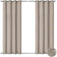 Happiq Privacygordijnen - Buitengordijn - Schaduwdoek - Voor Tuin, Veranda of Balkon - UV-bestendig & Zonwerend - Waterdicht Outdoor Design met Doorvoertules - Kleur: Beige-W96xL55in-244x140cm